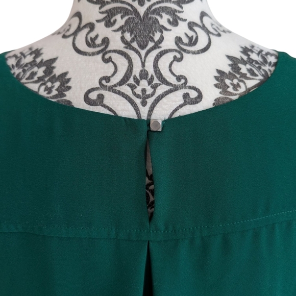HD in Paris Anthropologie Dara Blouse Laser Cut Relaxed Fit Kelly Green Women 6 - Picture 9 of 13
